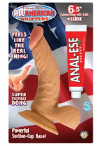 All American Whoppers 6.5-Inch Curved Dong With Balls Lube -Flesh by Nasstoys from LoveMart Co.