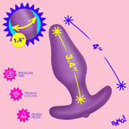Vibrating Silicone Butt Plug With Digital Remote by XR Brands from LoveMart Co.