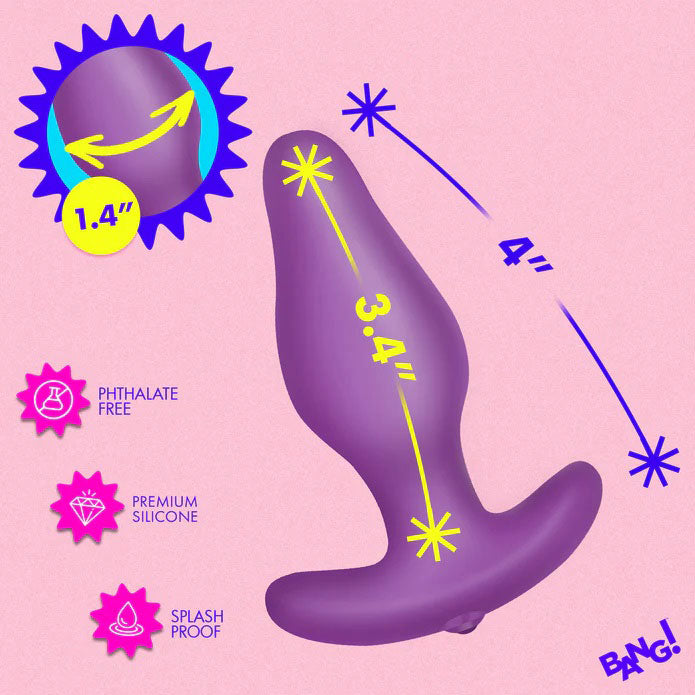 Vibrating Silicone Butt Plug With Digital Remote by XR Brands from LoveMart Co.