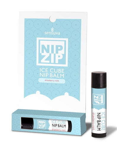 Nip Zip Ice Cube Nip Balm - Strawberry - Tube Carded by Sensuva from LoveMart Co.