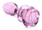 Rose Glass Anal Plug - Medium by XR Brands from LoveMart Co.
