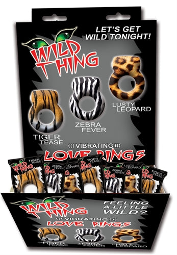 Wild Things Animal Rings - 24 Piece Display - Assorted by Hott Products from LoveMart Co.