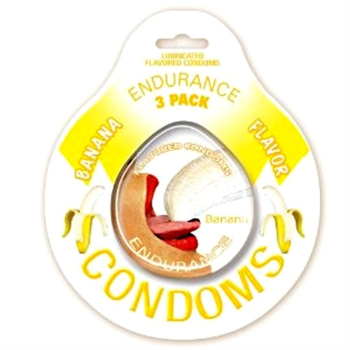 Endurance Condoms - Banana - 3 Pack by Hott Products from LoveMart Co.