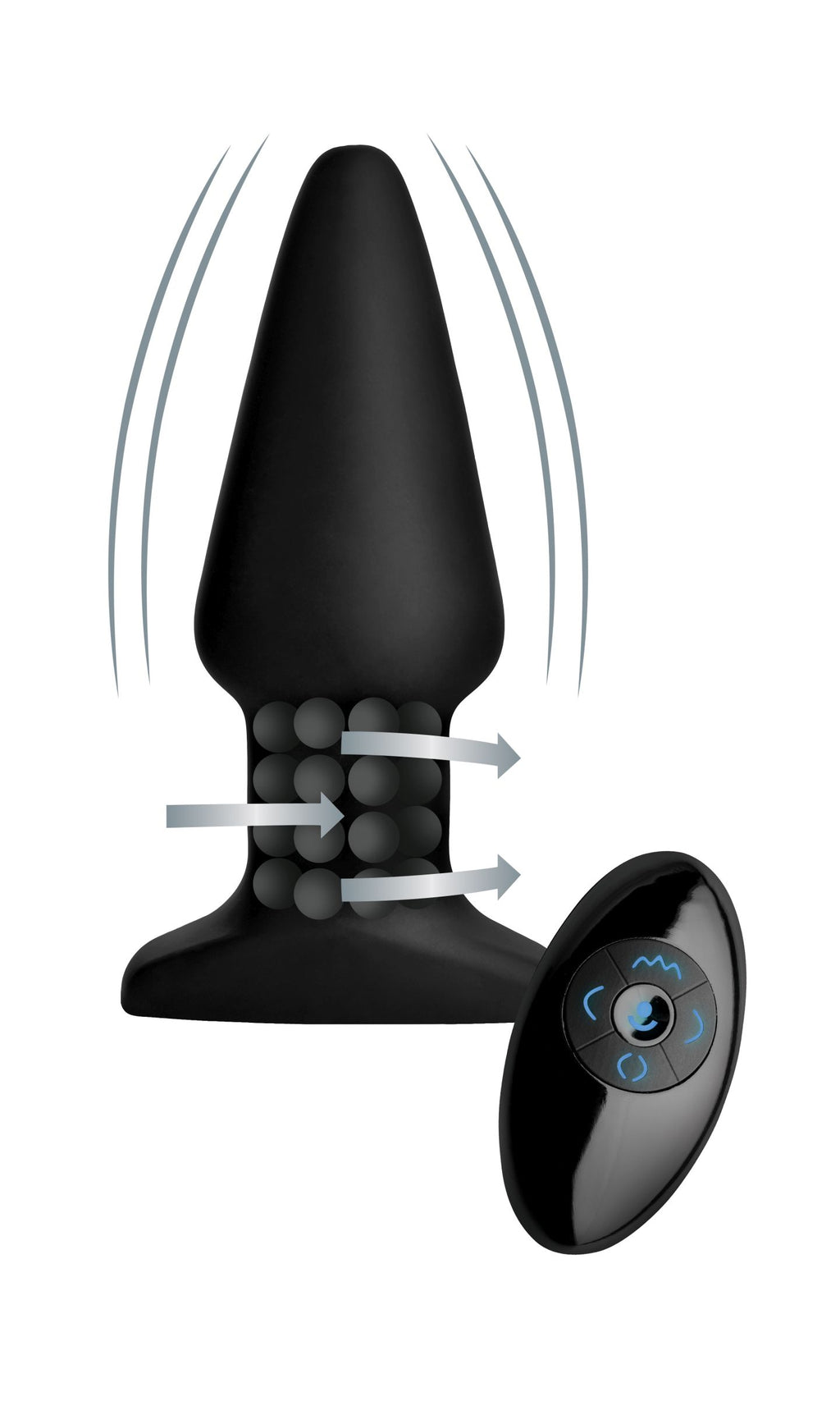 Model R Smooth Rimming Plug with Remote Control by XR Brands from LoveMart Co.