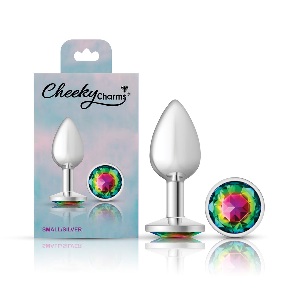 Rainbow Round Gem Silver Metal Plug - Sm by Viben from LoveMart Co.