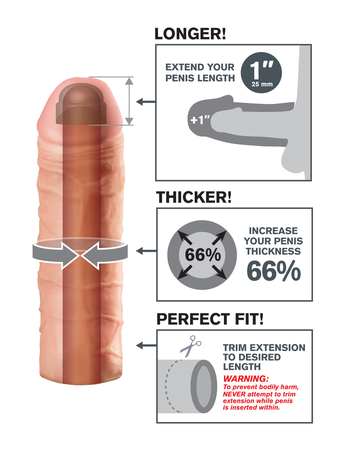 Fantasy X-Tension Mega 1-Inch Extesion by Pipedream from LoveMart Co.