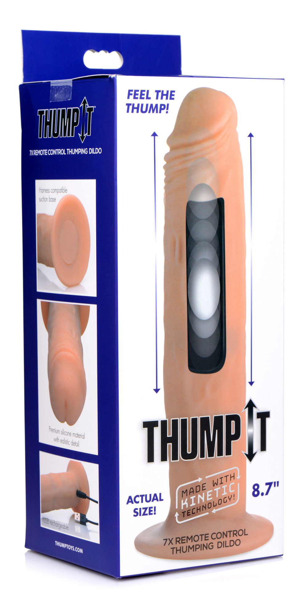 7x Remote Control Thumping Dildo - Large by XR Brands from LoveMart Co.