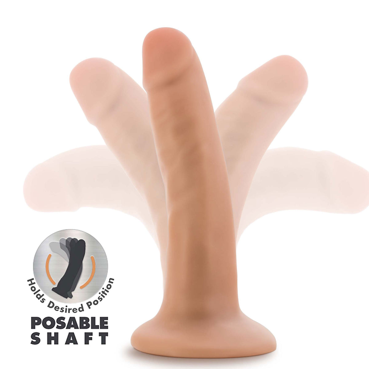 Dr. Skin Plus - 5 Inch Posable Dildo - Vanilla by Blush from LoveMart Co.