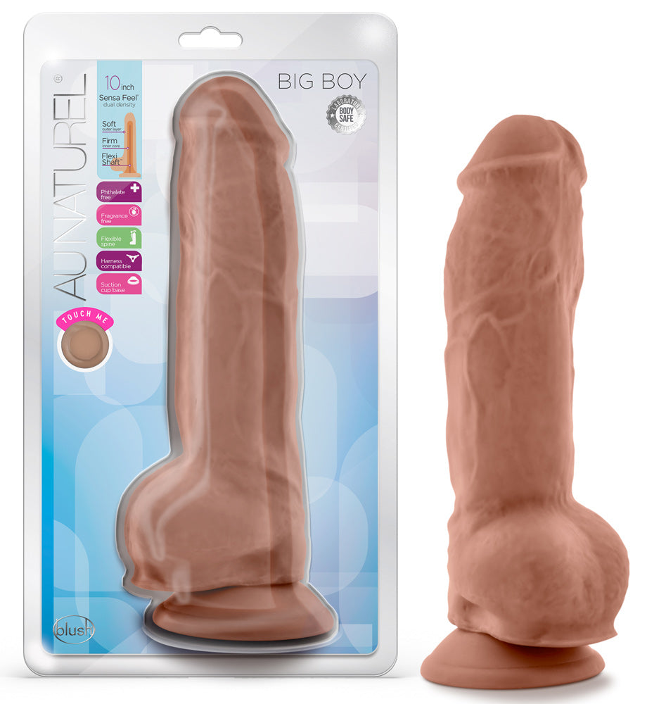 Au Naturel - Big Boy - 10 Inch Dildo - Mocha by Blush from LoveMart Co.