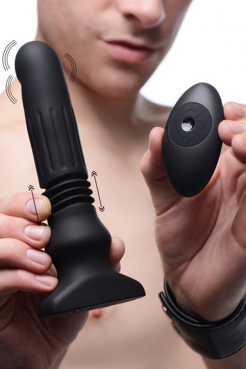 Silicone Swelling & Thrusting Plug With Remote Control by XR Brands from LoveMart Co.