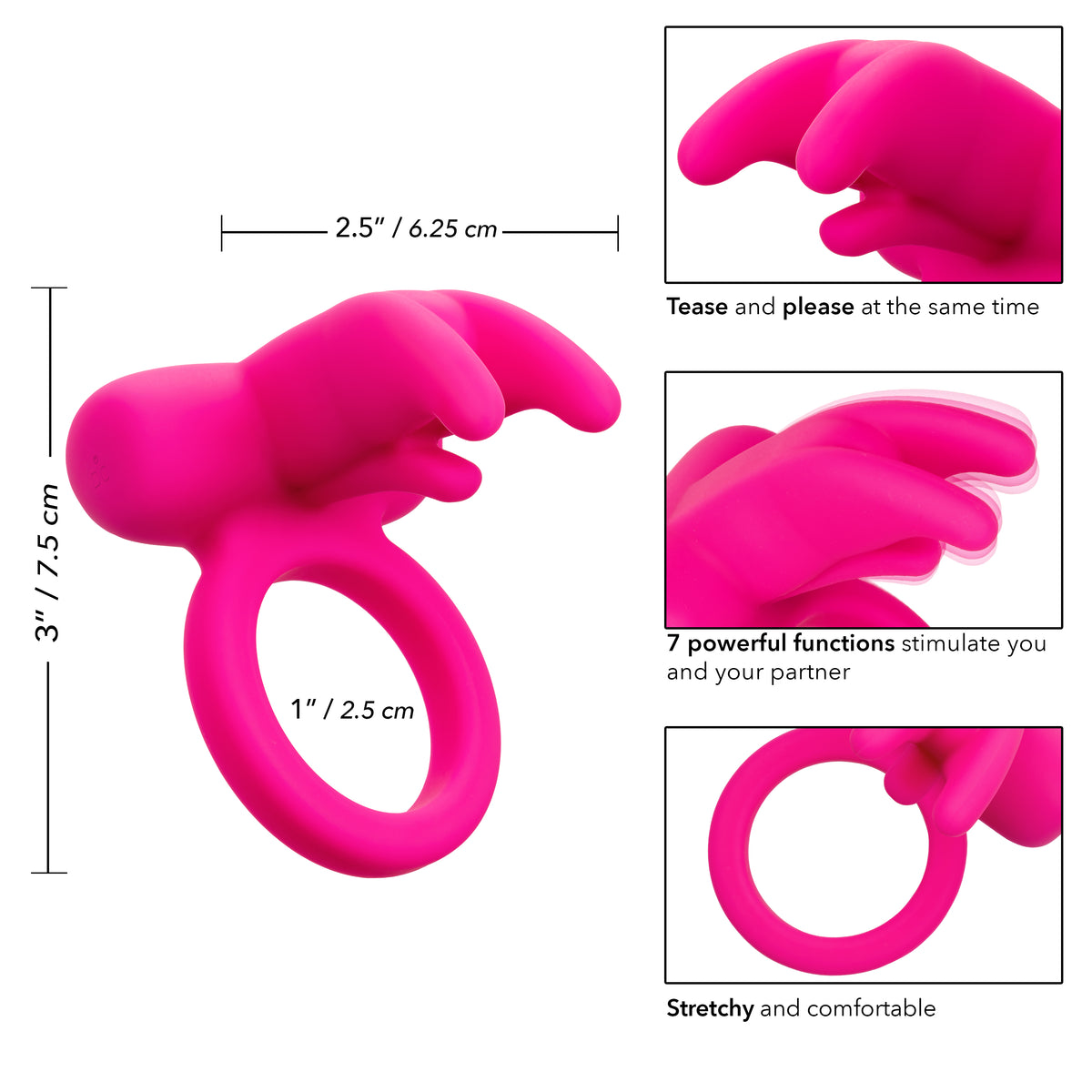 Silicone Rechargeable Triple Clit Flicker by CalExotics from LoveMart Co.