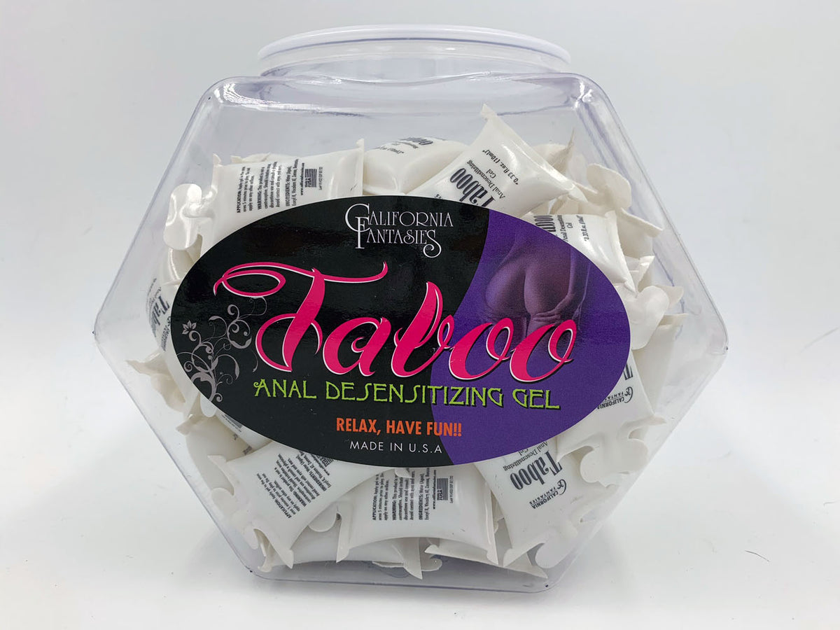 Taboo - Anal Desensitizing Gel - 72 Piece Fishbowl - 10 ml Pillows by California Fantasies from LoveMart Co.