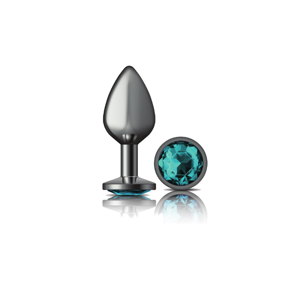 Teal Round Gem Metal Plug - Md by Viben from LoveMart Co.