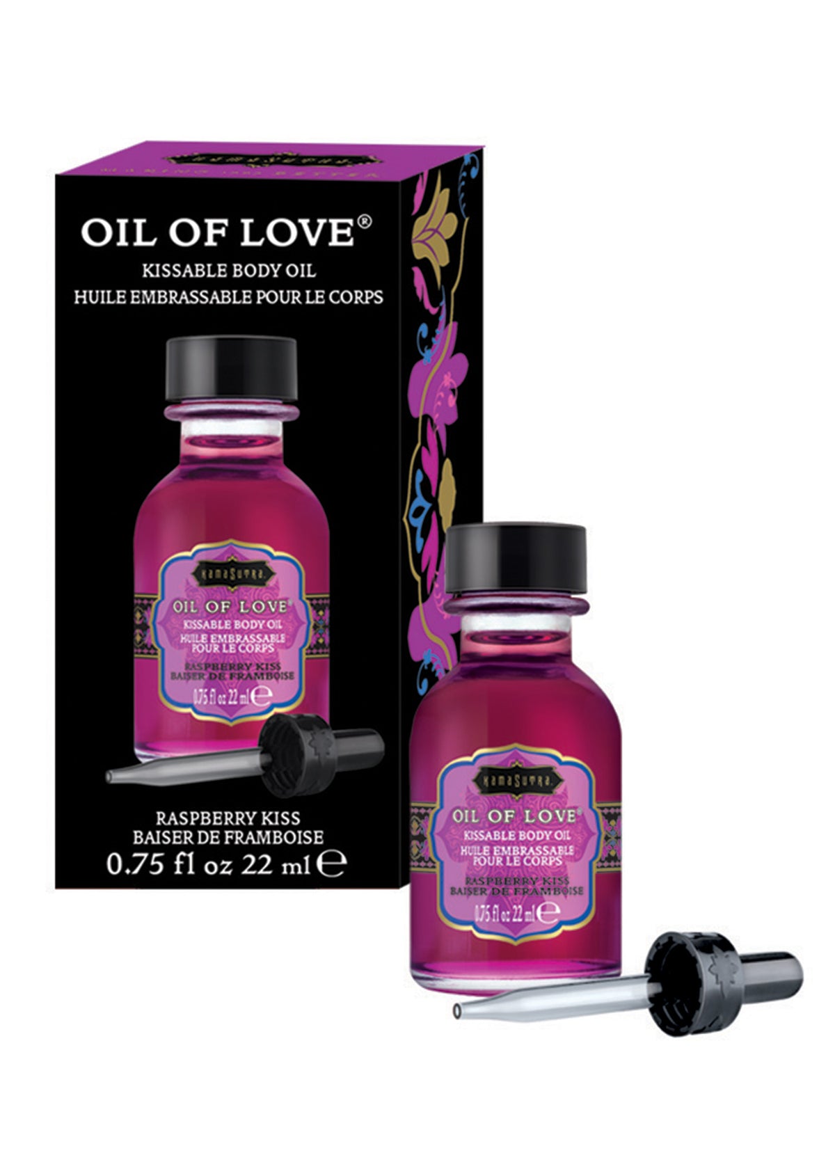 Oil of Love - Raspberry Kiss - 0.75 Fl. Oz. / 22 ml by Kama Sutra from LoveMart Co.