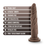 Dr. Skin Silicone Dr. Carter 7 Inch Dong With Suction Cup Chocolate by Blush from LoveMart Co.