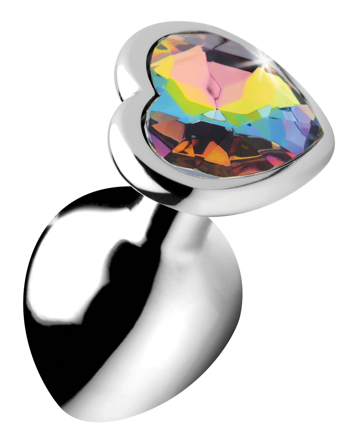 Rainbow Prism Heart Anal Plug - Medium by XR Brands from LoveMart Co.