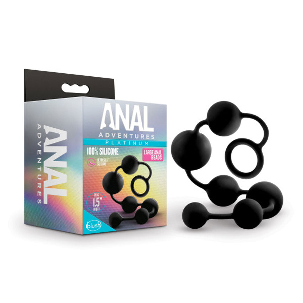 Anal Adventures - Platinum - Silicone Large Anal Beads by Blush from LoveMart Co.