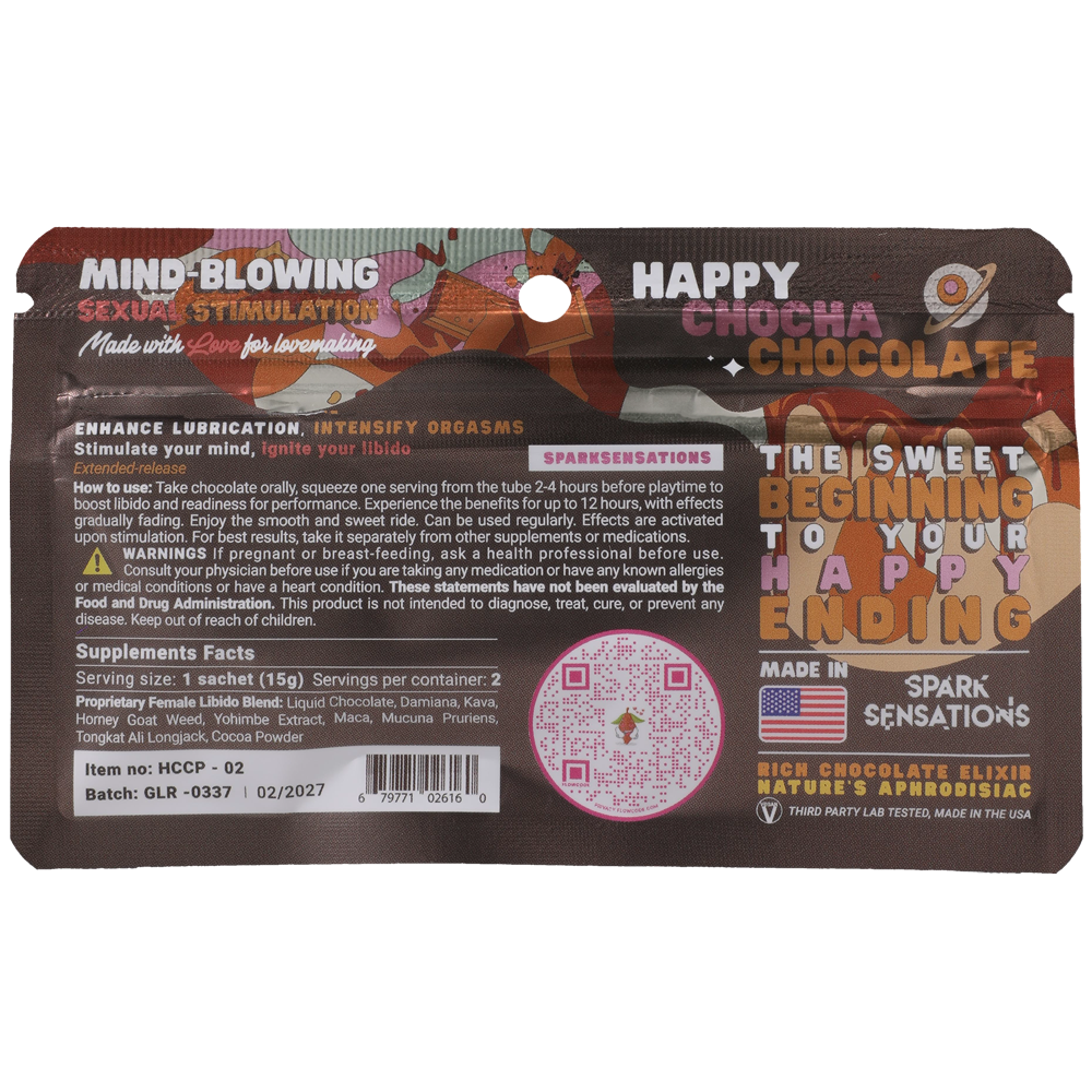 Happy Chocha (Hers) Chocolate - 12 Pack Display by Doc Johnson from LoveMart Co.