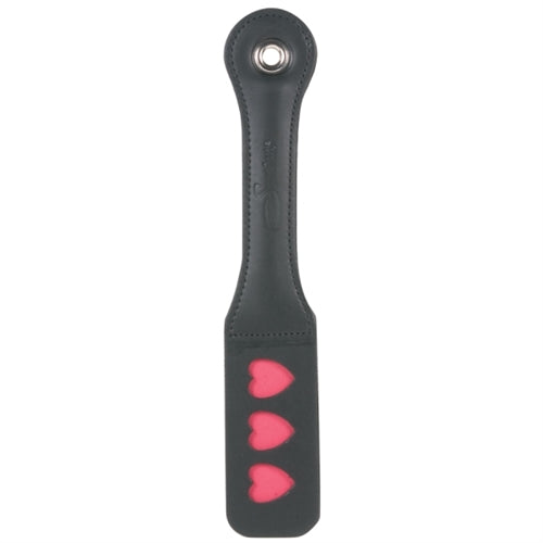 12 Inch Leather Impression Paddle - Heart by Sportsheets from LoveMart Co.