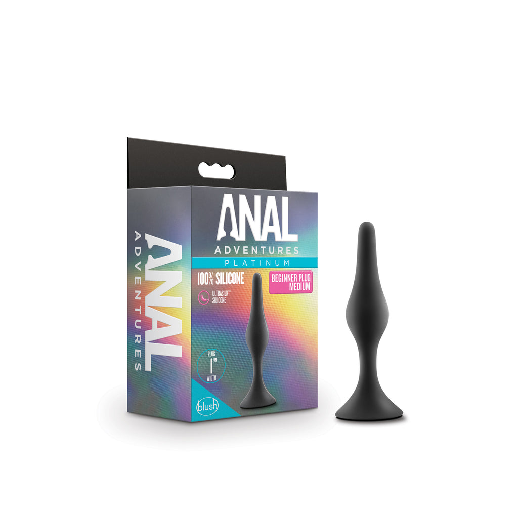 Anal Adventures Platinum - Silicone Beginner Plug - Medium by Blush from LoveMart Co.