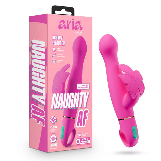 Aria - Naughty Af 2.0 - Rechargeable Vibe - Plum by Blush from LoveMart Co.