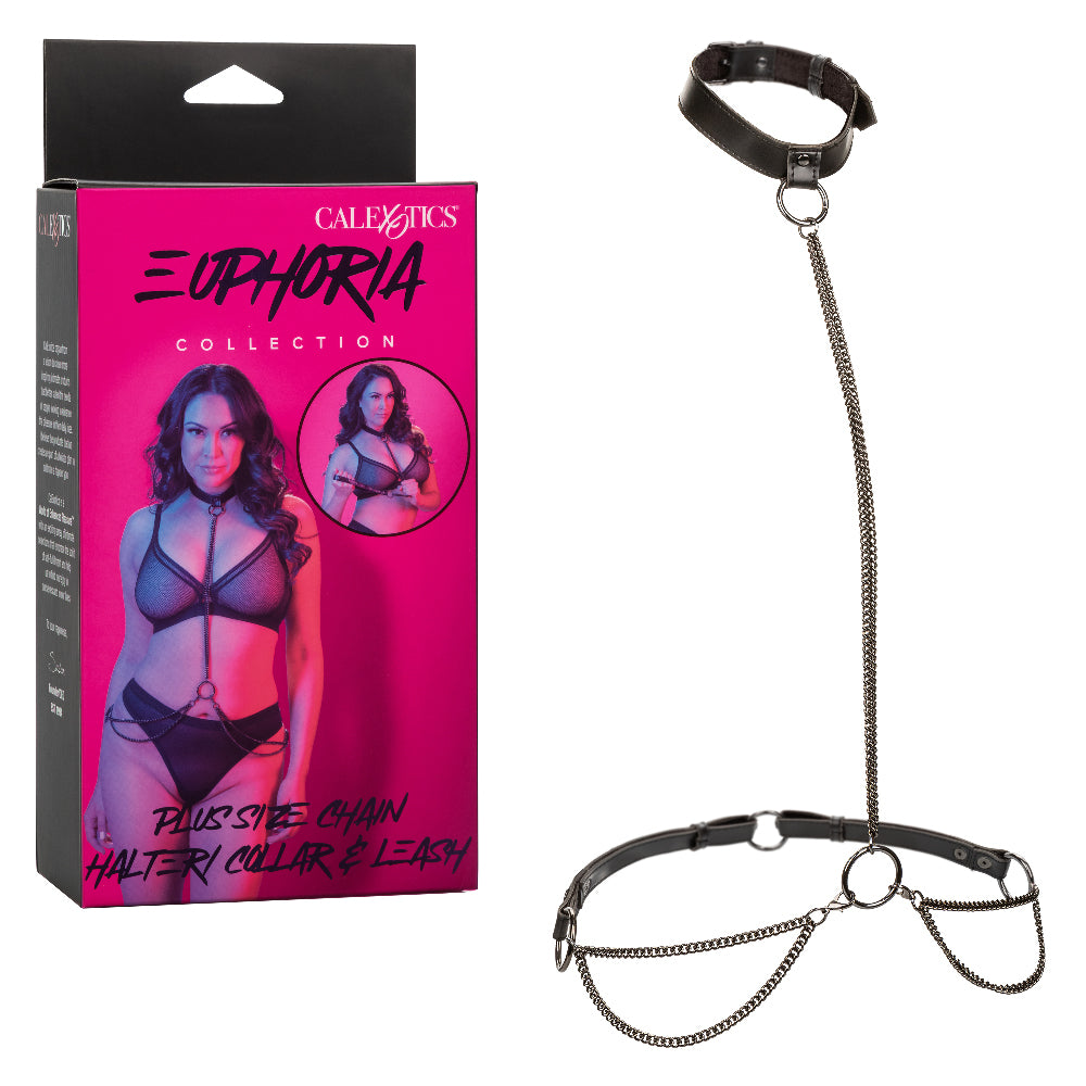 Euphoria Collection Plus Size Chain Halter/collar and Leash by CalExotics from LoveMart Co.