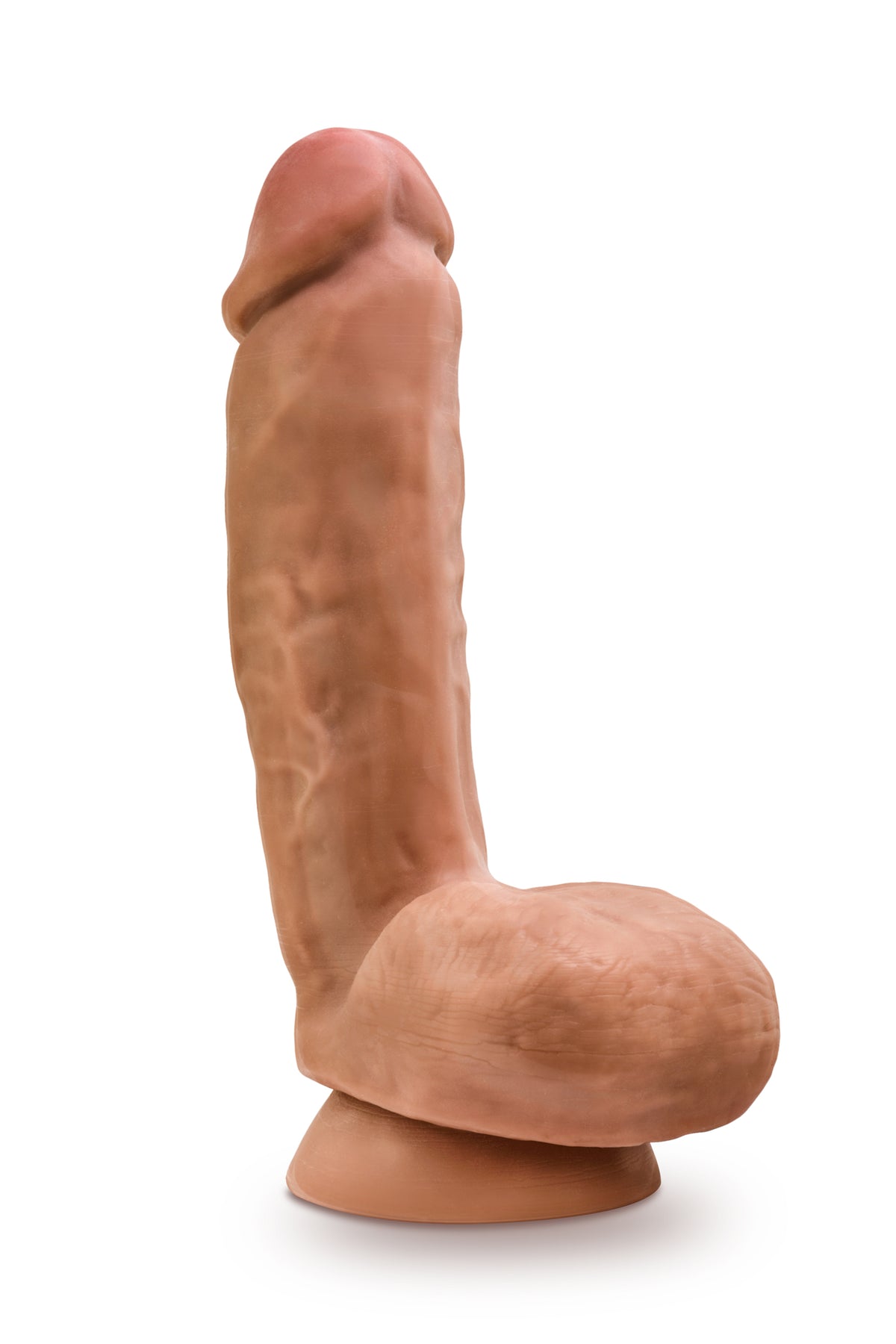 Dr Skin Glide 8.5" Self-Lubricating Dildo w/ Balls Mocha by Blush from LoveMart Co.