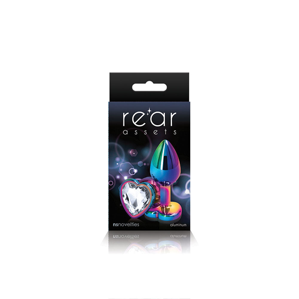 Rear Assets - Multicolor Heart - Small - Clear by nsnovelties from LoveMart Co.