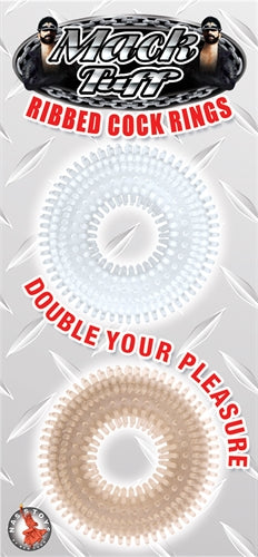 Mack Tuff Ribbed Cock Rings-Clear and Smoke by Nasstoys from LoveMart Co.