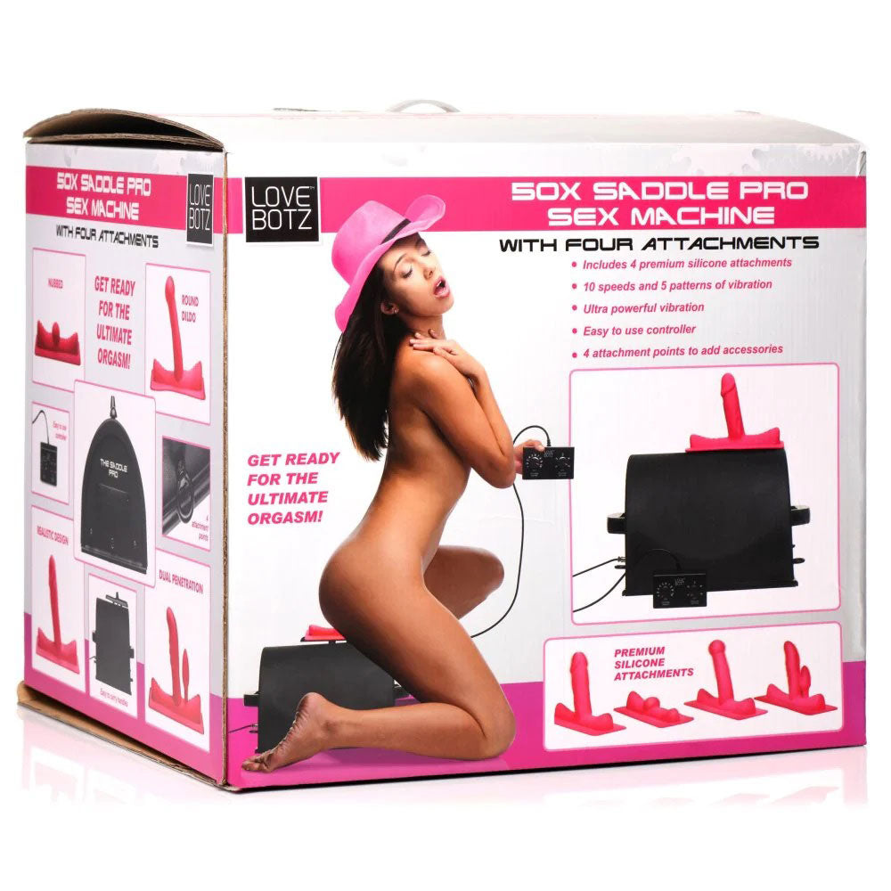 Love Botz 50x Saddle Pro Sex Machine With 4 Attachments by XR Brands from LoveMart Co.
