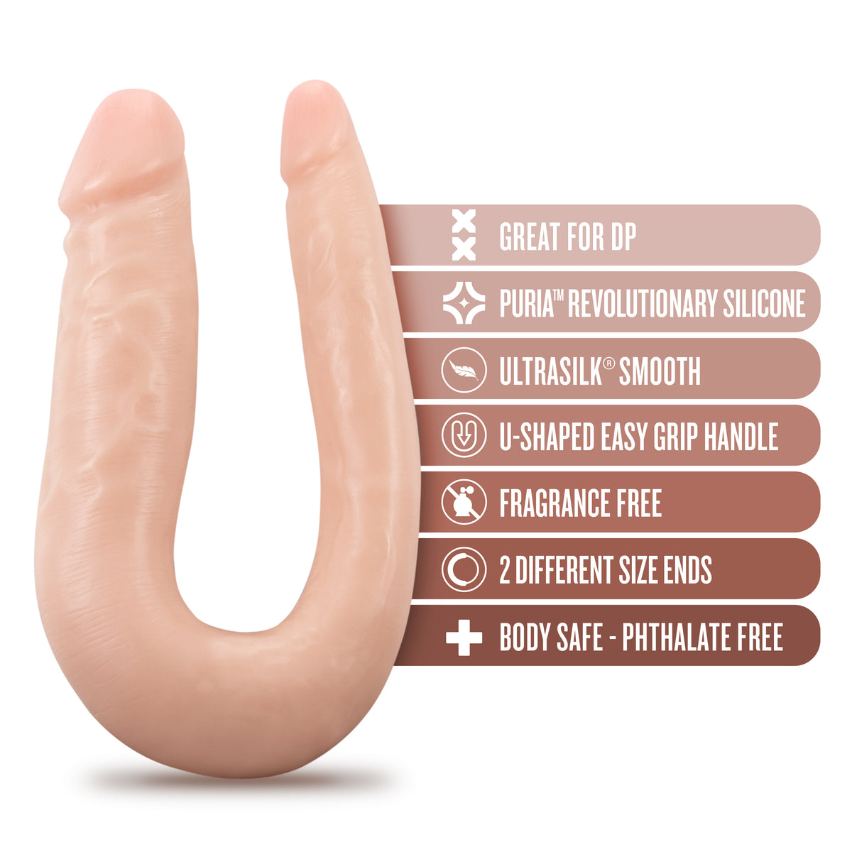 Dr. Skin Silicone - Dr. Double - 12 Inch Double Dong - Vanilla by Blush from LoveMart Co.