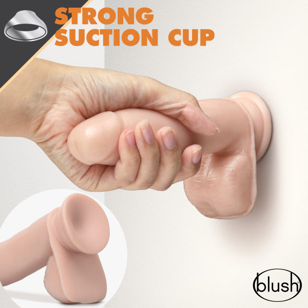Dr. Skin Glide - 7 Inch Self Lubricating Dildo With Balls - Vanilla by Blush from LoveMart Co.