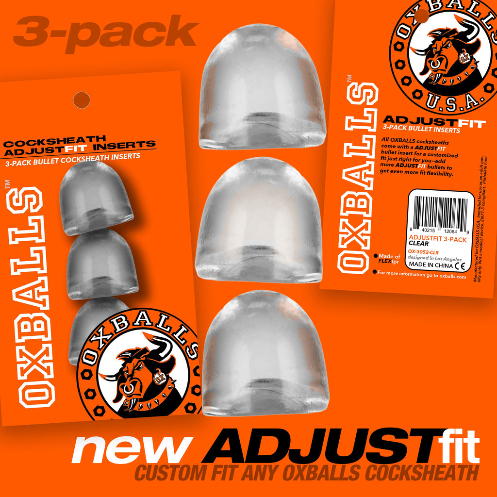 Cocksheath Adjustfit 3 Pack Bullet Inserts by Oxballs from LoveMart Co.