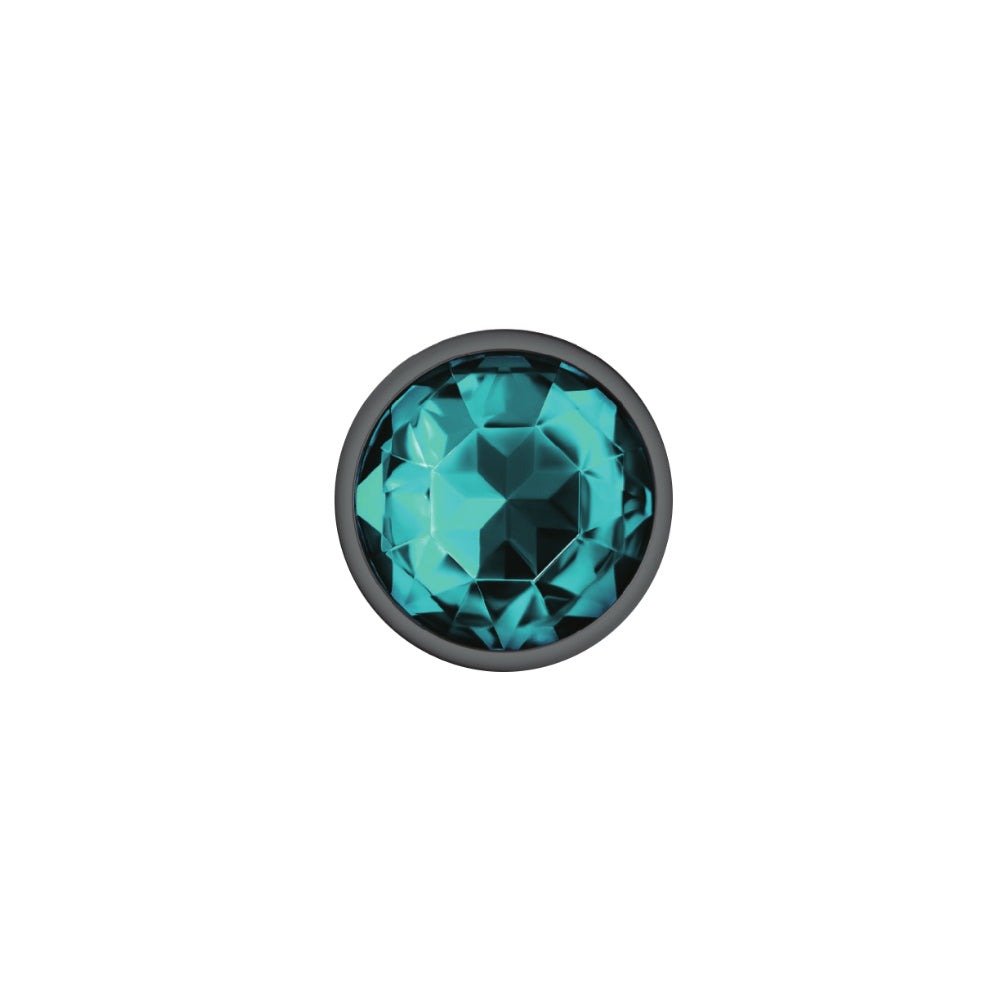 Teal Round Gem Metal Plug - Md by Viben from LoveMart Co.