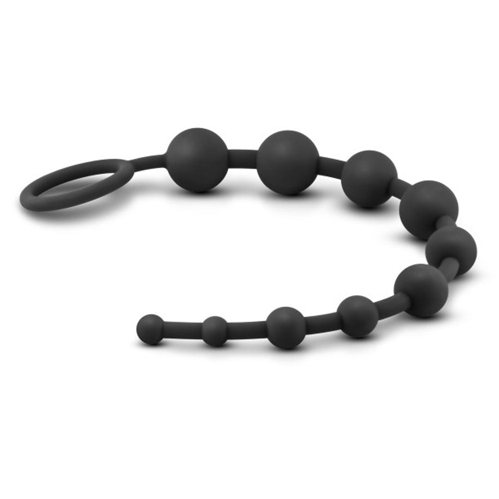 Anal Adventures - Silicone 10 Anal Beads - Black by Blush from LoveMart Co.