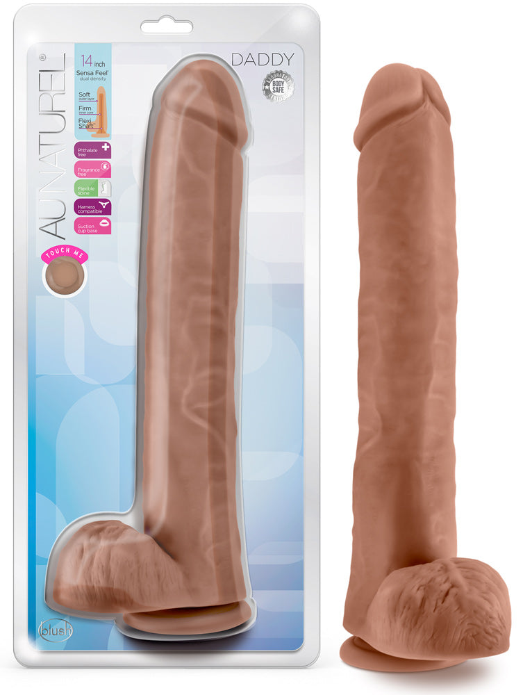 Au Naturel - Daddy - 14 Inch Dildo - Mocha by Blush from LoveMart Co.