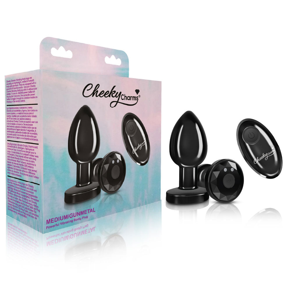 Vibrating Gunmetal Metal Remote Plug - Medium by Viben from LoveMart Co.