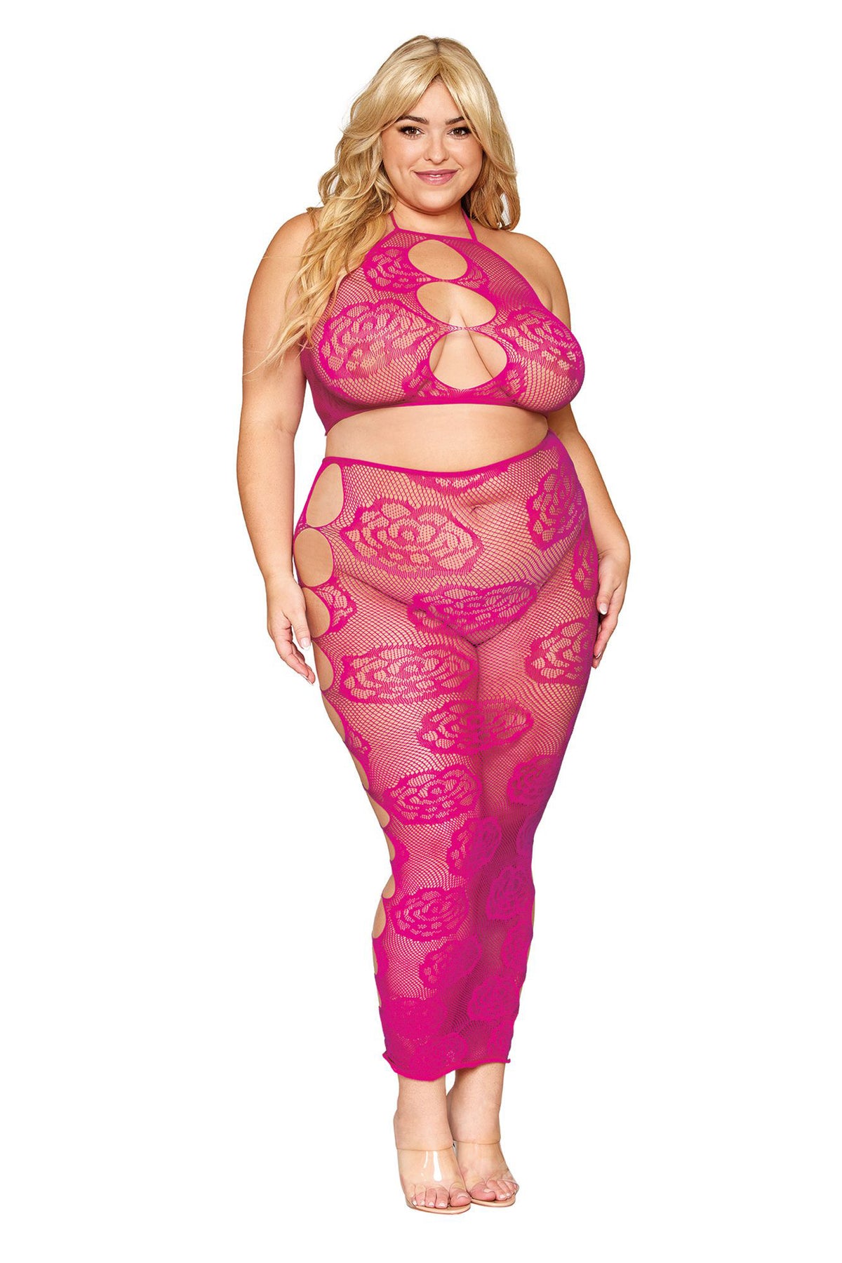 Bralette and Long Skirt - Queen Size - Beet by Dreamgirl from LoveMart Co.