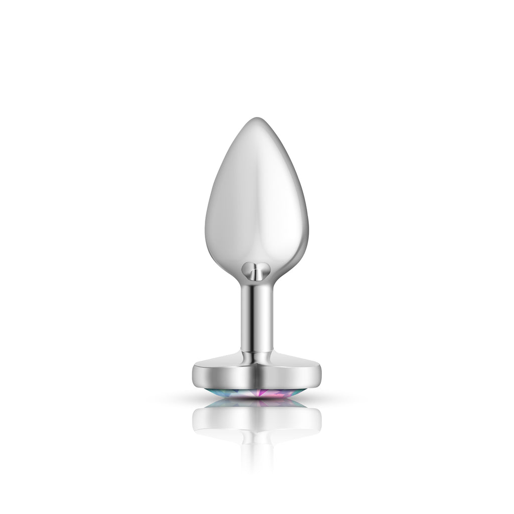 Iridescent Heart Gem Silver Metal Plug - Sm by Viben from LoveMart Co.