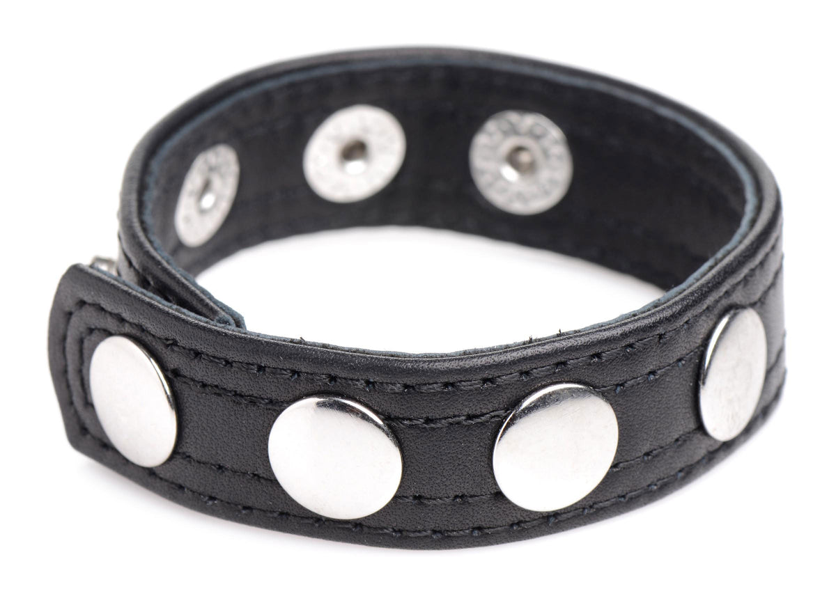 Cock Gear Leather Speed Snap Cock Ring by XR Brands from LoveMart Co.