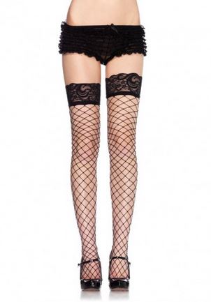 Lace Top Fence Net Thigh Highs - One Size by Leg Avenue from LoveMart Co.