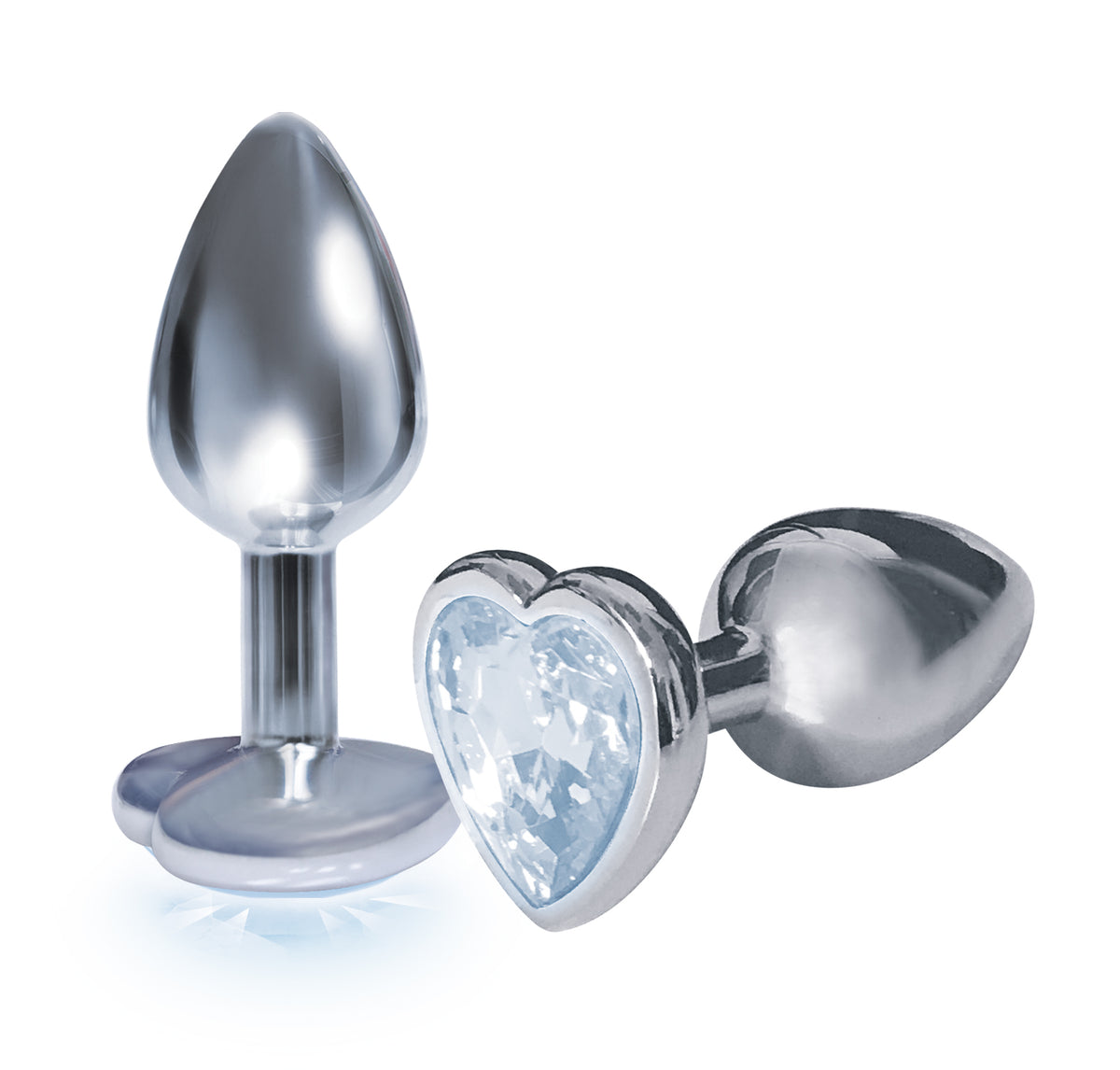 The 9's the Starter Heart Bejeweled Stainless Steel Plug - Diamond by Icon Brands from LoveMart Co.