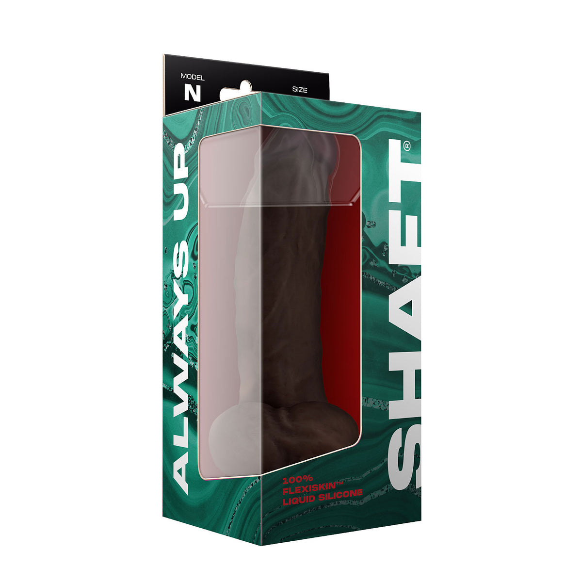 Shaft - Model N 9.5 Inch Liquid Silicone Dong With Balls - Mahogany by Shaft from LoveMart Co.