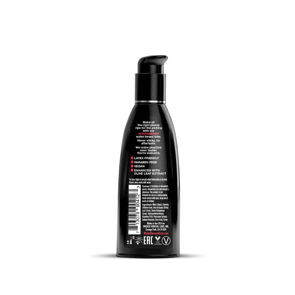 Strawberry Flavored Water Based Intimate Lubricant - 2 Fl. Oz. by Wicked Sensual Care from LoveMart Co.