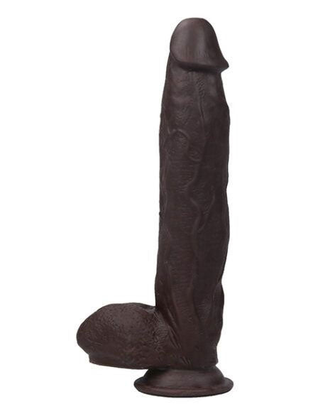 Real Skin 12 Dual Layer Dildo - Dark by Viben from LoveMart Co.