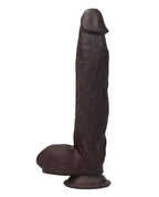 Real Skin 12 Dual Layer Dildo - Dark by Viben from LoveMart Co.