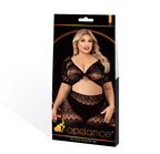 2 Piece Crop Top and Skirt Set - Queen Size by Lapdance from LoveMart Co.
