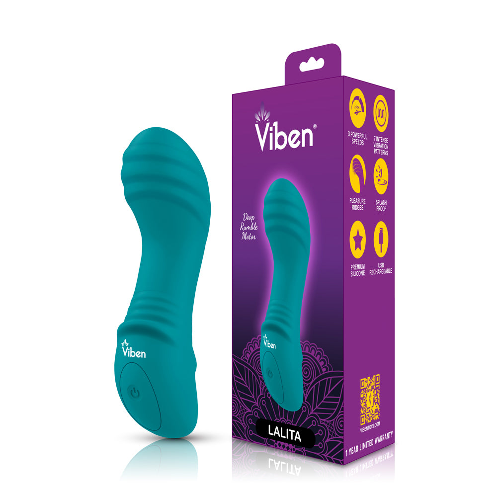 Lalita Mini Pleasure Ridges G-Spot Vibe - Ocean by Viben from LoveMart Co.