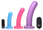 Triple Peg 28x Vibrating Silicone Dildo Set With Remote by XR Brands from LoveMart Co.