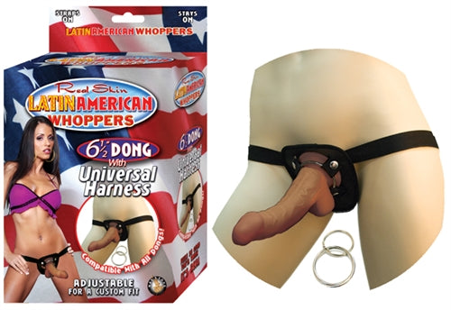 All American Whoppers 6.5-Inch-Dong With Universal Harness Latin by Nasstoys from LoveMart Co.